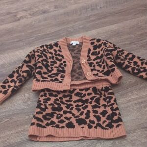 btween Leopard Print Kids Matching Set - Brown and Black